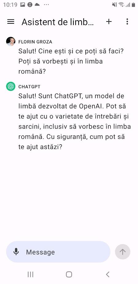 Instalare Chat GPT Română gratis pe Android