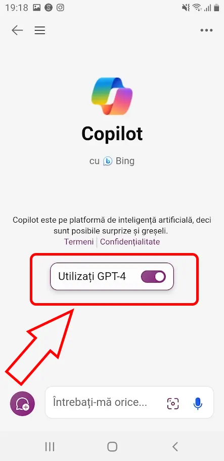 Chat GPT 4 Română gratis cu Bing